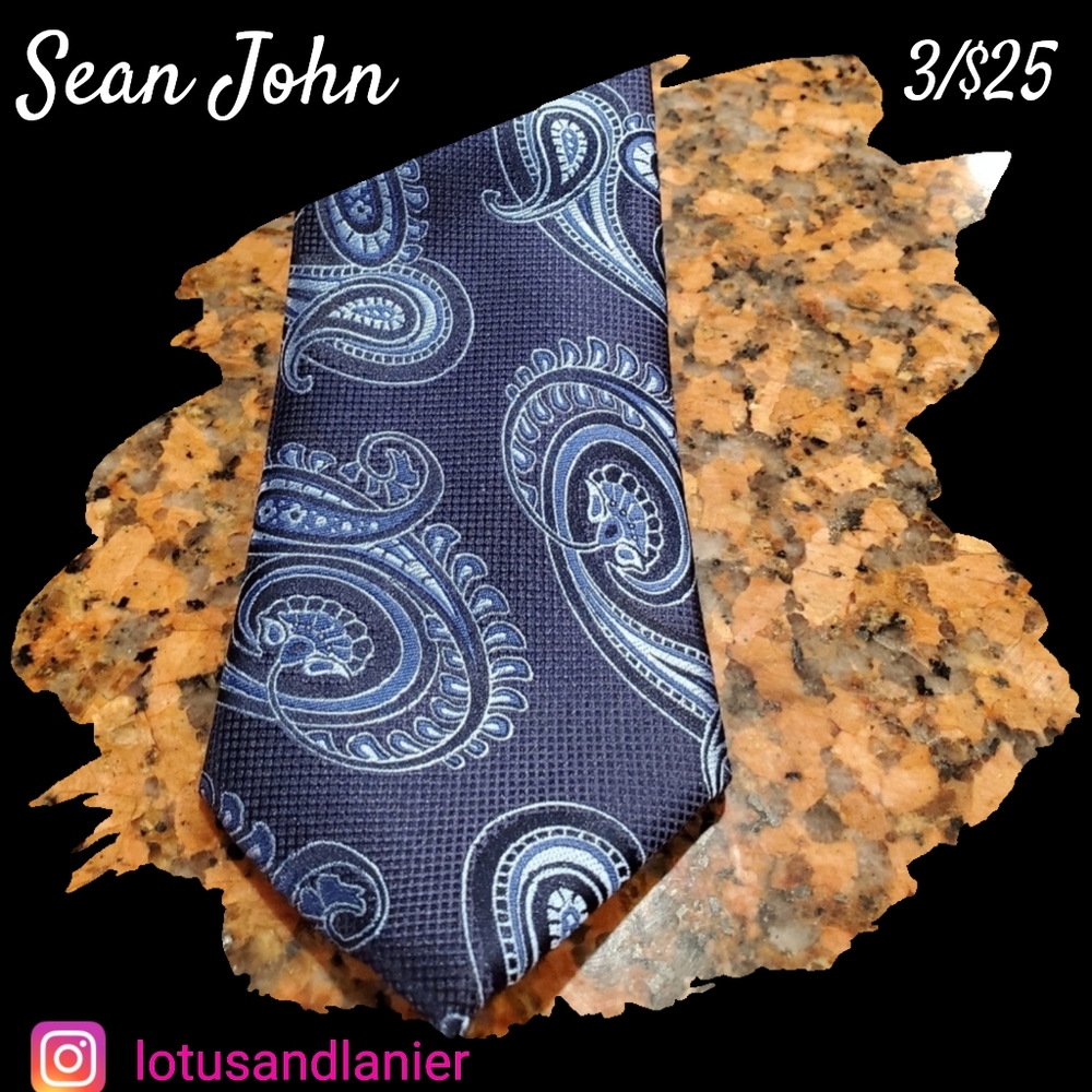 Sean John 90's  Retro Blue  Paisley Tie 3/$25